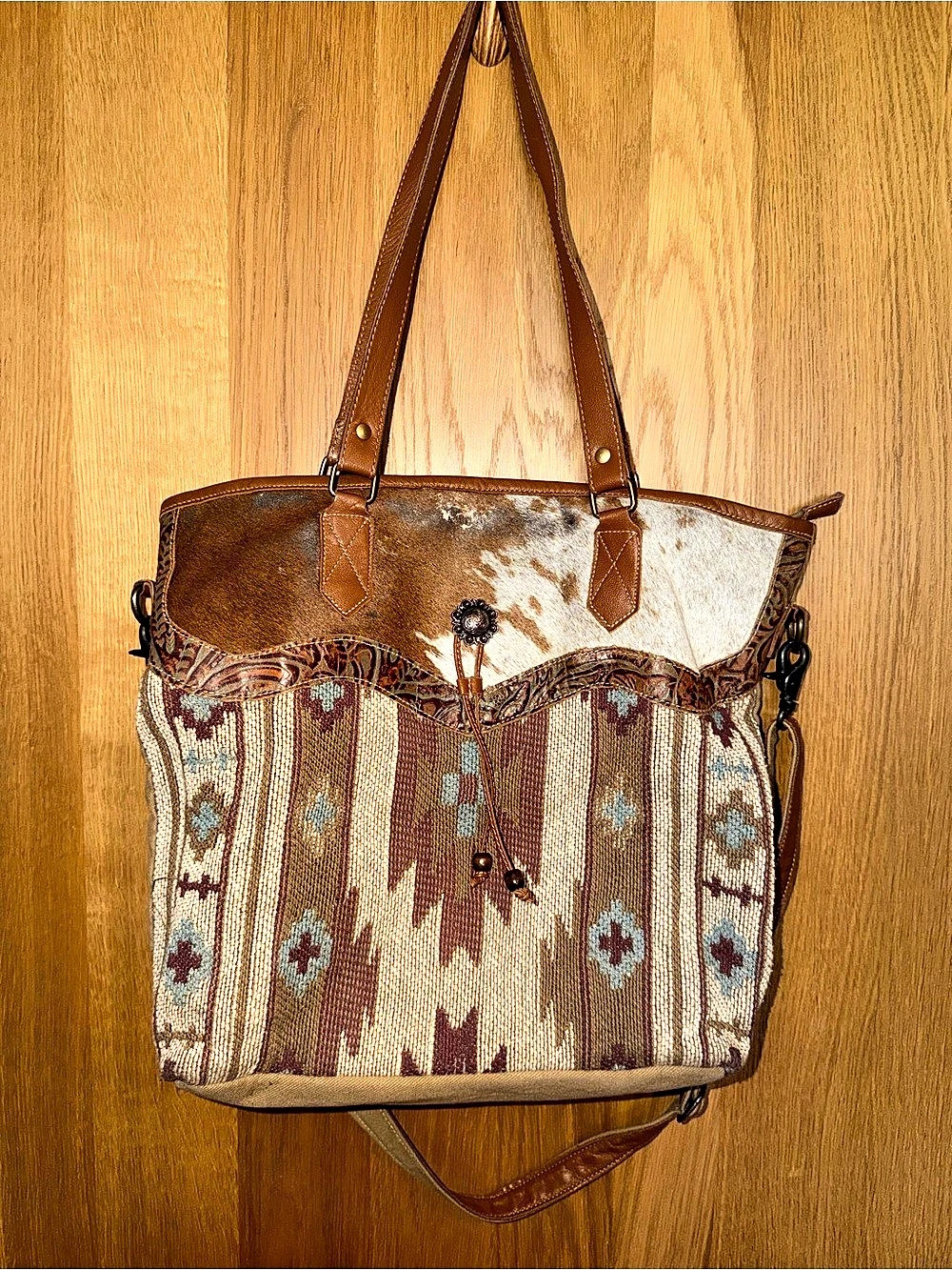 Myra Bag Tote Bag Brown & Cream
